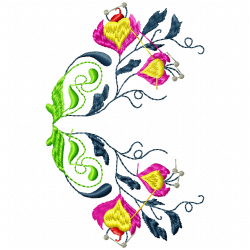 Flowers And Tree Embroidery Design 6